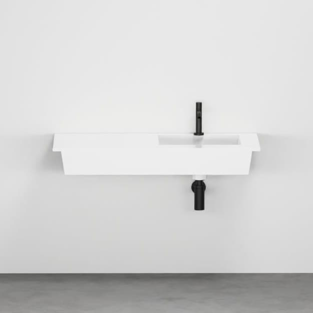 Cielo Suspended Era 100 with right basin – Νιπτήρας Επικαθήμενος – White Glossy (ERLA100DX BL)