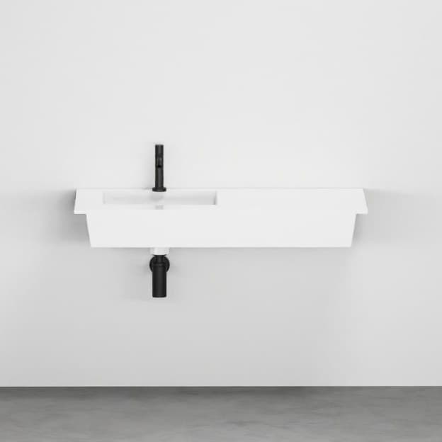 Cielo Suspended Era 100 with left basin – Νιπτήρας Επικαθήμενος – White Glossy (ERLA100SX BL)