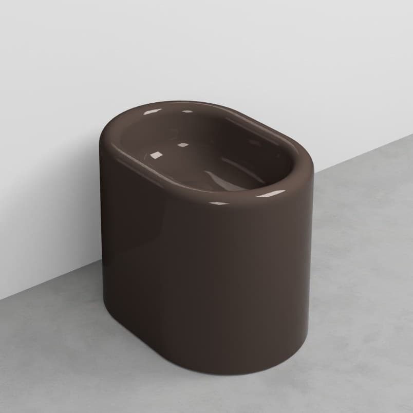 Cielo Itaca with steel fitting, left side – Μπιντέ Δαπέδου – Cioccolato (ITBICOLOR CL)