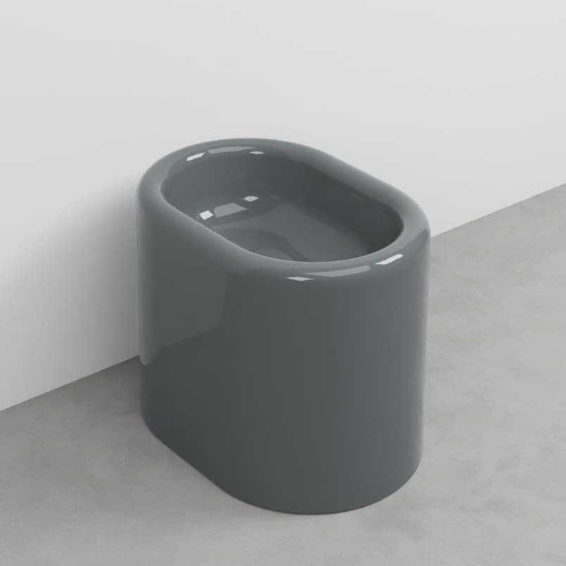 Cielo Itaca with steel fitting, left side – Μπιντέ Δαπέδου – Fumo (ITBICOLOR FU)