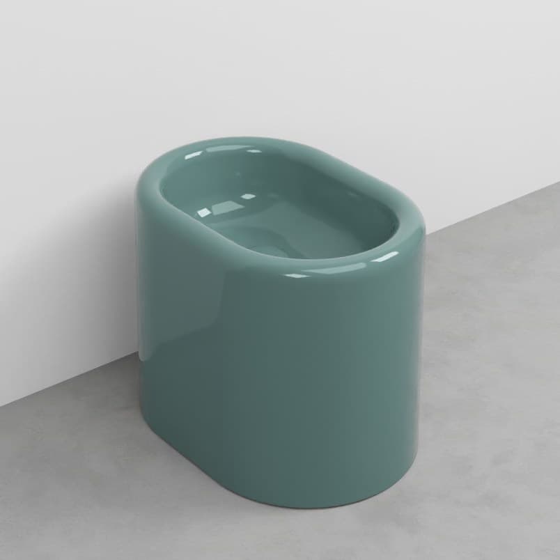 Cielo Itaca with steel fitting, left side – Μπιντέ Δαπέδου – Smeraldo (ITBICOLOR SM)