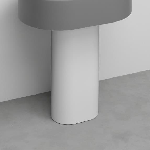 Cielo Itaca with steel fitting, right side - wall drain – Βάση Νιπτήρα – White Glossy (ITCOLP BL)