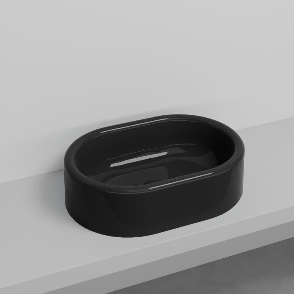 Cielo Itaca oval – Νιπτήρας Επικαθήμενος – Black Glossy (ITLAON N)