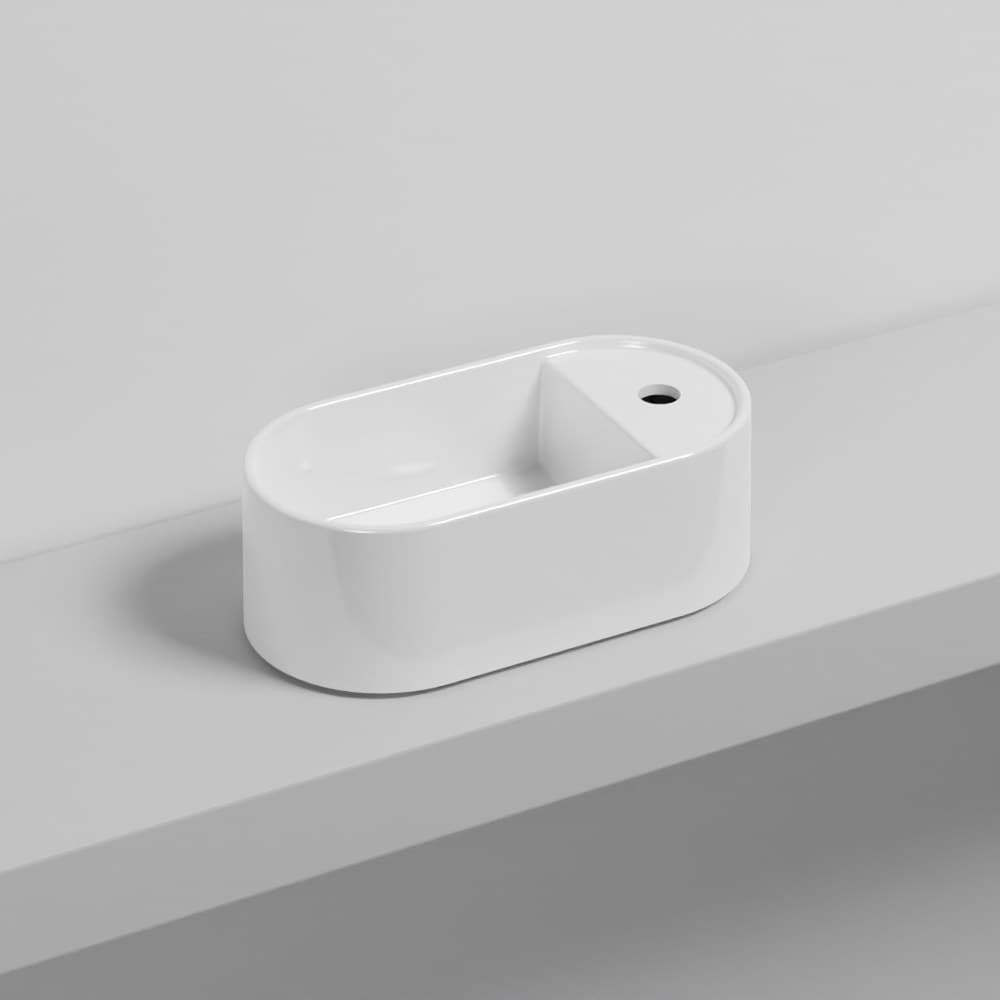 Cielo Les Petites Ovale with one hole – Νιπτήρας Επικαθήμενος – White Glossy (LPLAO BL)
