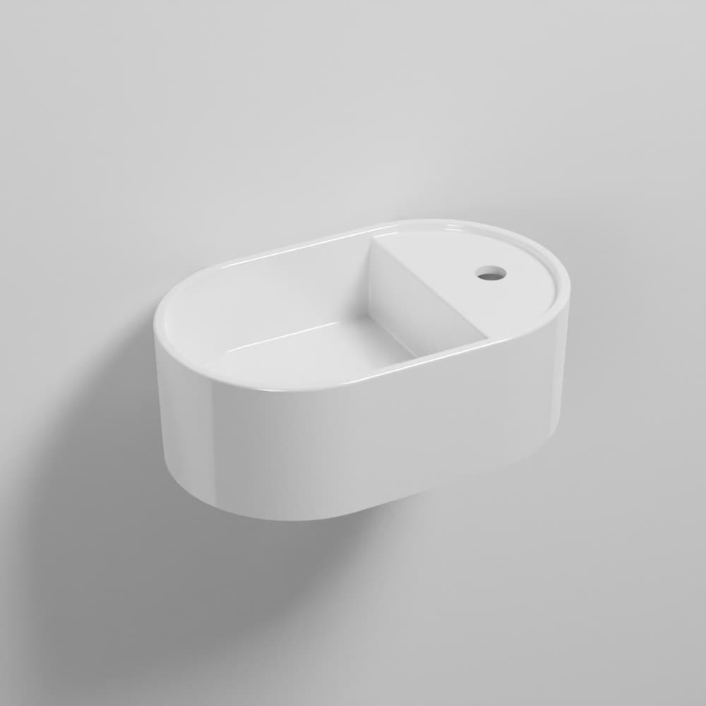 Cielo Les Petites Ovale 46 with one hole – Νιπτήρας Επικαθήμενος – White Glossy (LPLAO46 BL)