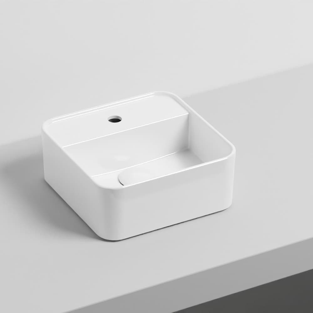 Cielo Les Petites Square with one hole 28 – Νιπτήρας Επικαθήμενος – White Glossy (LPLAQ BL)