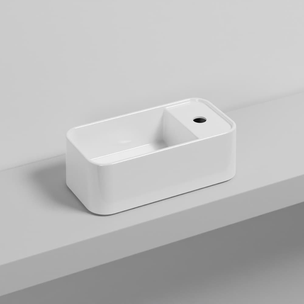 Cielo Les Petites rectangular with one hole – Νιπτήρας Επικαθήμενος – White Glossy (LPLAR BL)