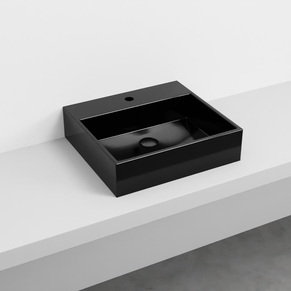 Cielo Smile 50 – Νιπτήρας Επικαθήμενος – Black Glossy (SMLAA50N N)