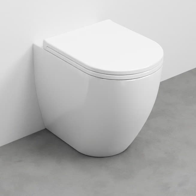 Cielo Smile MINI 48 with wall trap – Λεκάνη Δαπέδου – White Glossy (SMVAPR BL)