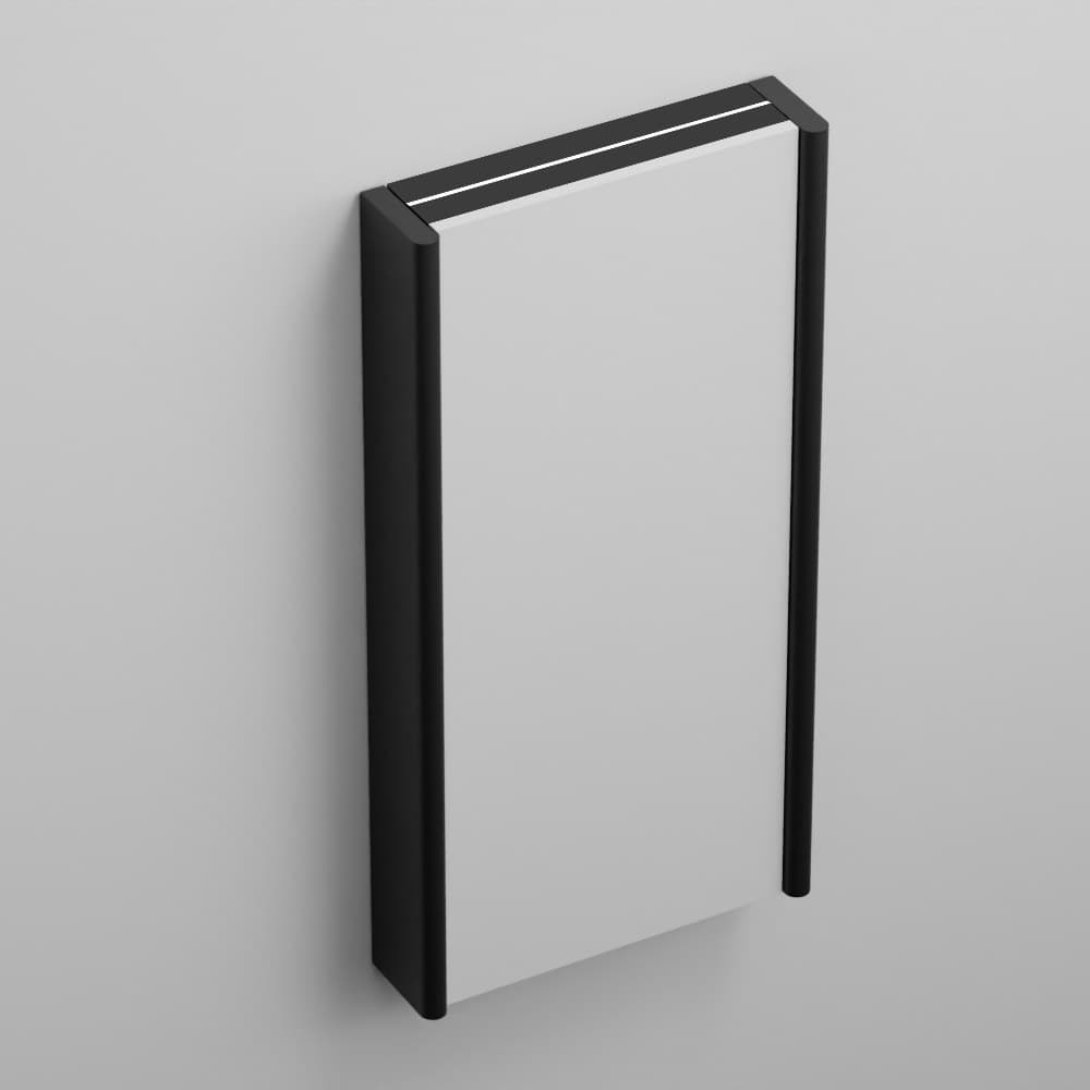 Cielo Orfeo with container element with LED light – Καθρέπτης Μπάνιου – Matt Black (SPORCL NM)