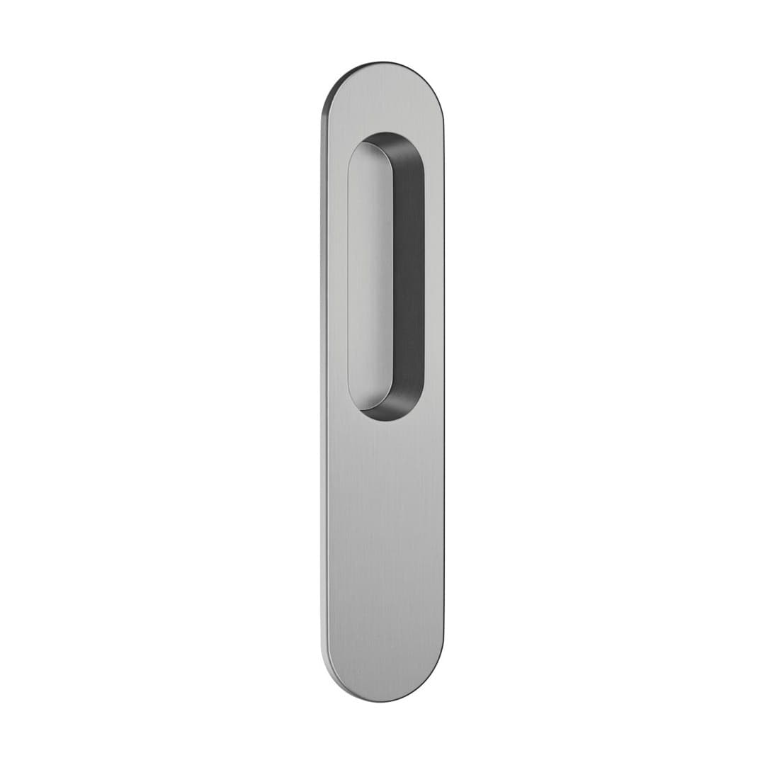 DnD Flush Plates – Λαβή Ανασυρόμενης – Οβάλ χούφτα – Satin chrome (1122-OCS)