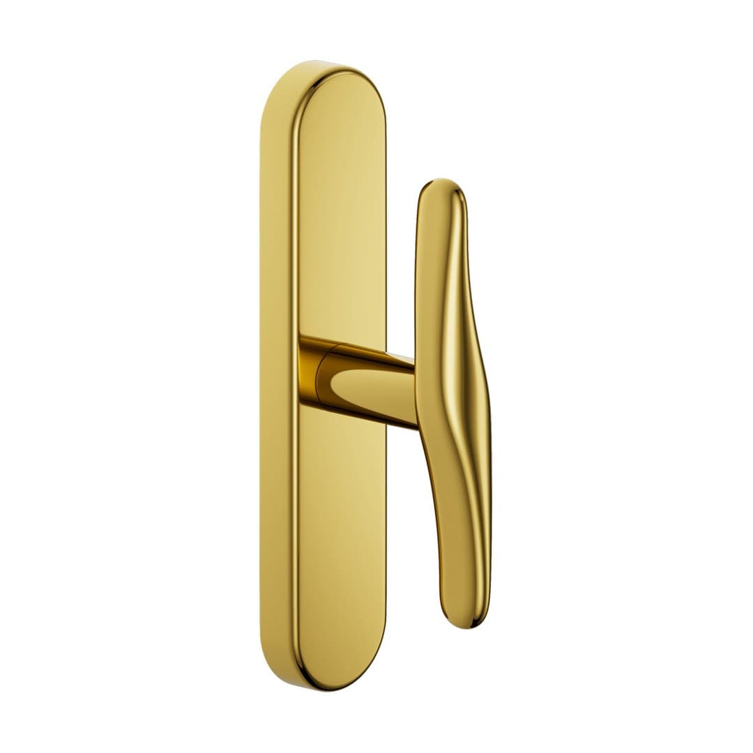 DnD Airone – Πόμολο Παραθύρου – Cremonese su placca ovale – Polished (707C-OLV)