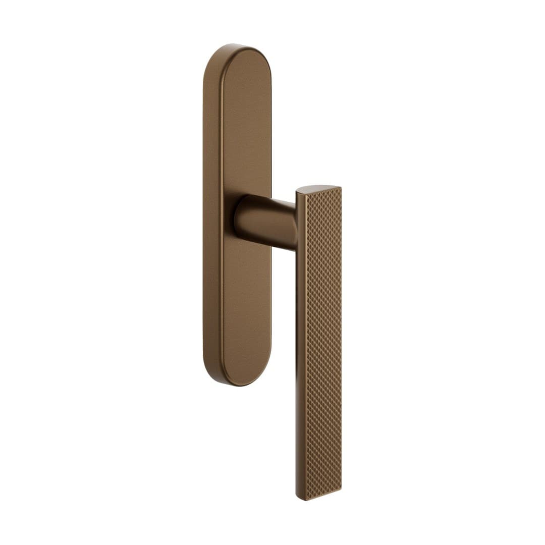 DnD Anik Brilliant – Πόμολο Παραθύρου – Cremonese su placca ovale – Matt sandblasted bronze (AB20C-BSO)