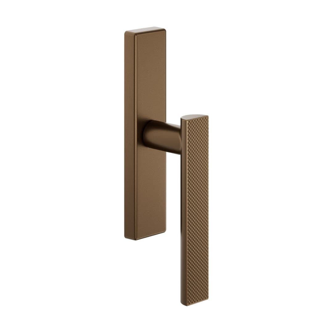 DnD Anik Brilliant 02 – Πόμολο Παραθύρου – Cremonese su placca rettangolare – Matt sandblasted bronze (AB23C-BSO)
