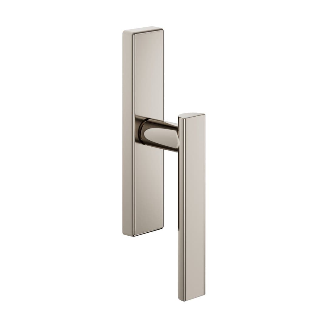 DnD Anik 02 – Πόμολο Παραθύρου – Cremonese su placca rettangolare – Bright nickel (AK23C-PVN)
