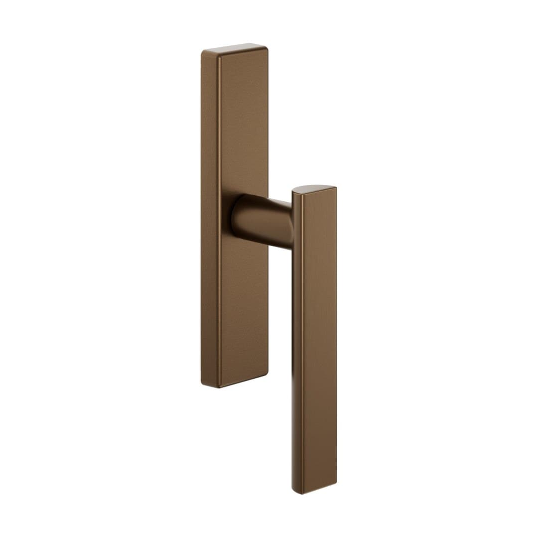 DnD Anik 02 – Πόμολο Παραθύρου – Cremonese su placca rettangolare – Matt sandblasted bronze (AK24M-BSO)