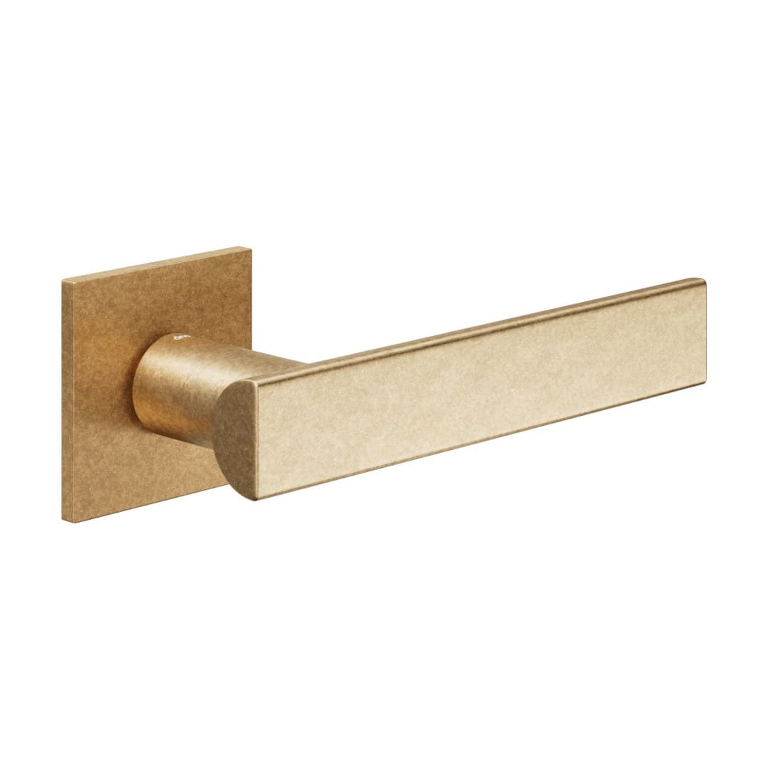 DnD Anik 02 – Πόμολο Πόρτας Ροζέτα – Fine Quadra – Natural brass (AK41-ONT)