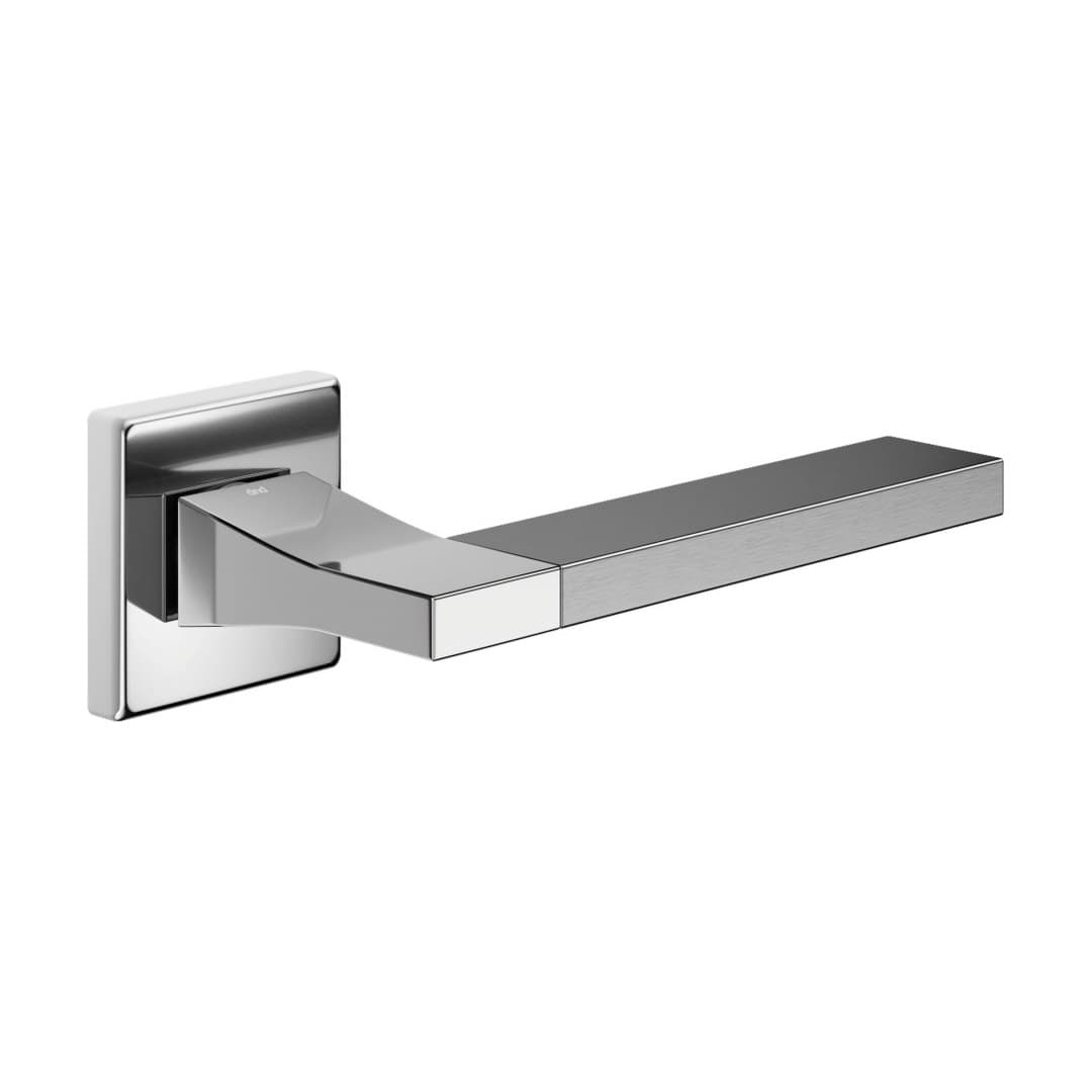DnD Change B 02 – Πόμολο Πόρτας Ροζέτα – Vis Quadra – Polished chrome - Satin chrome (CB14-CCS)