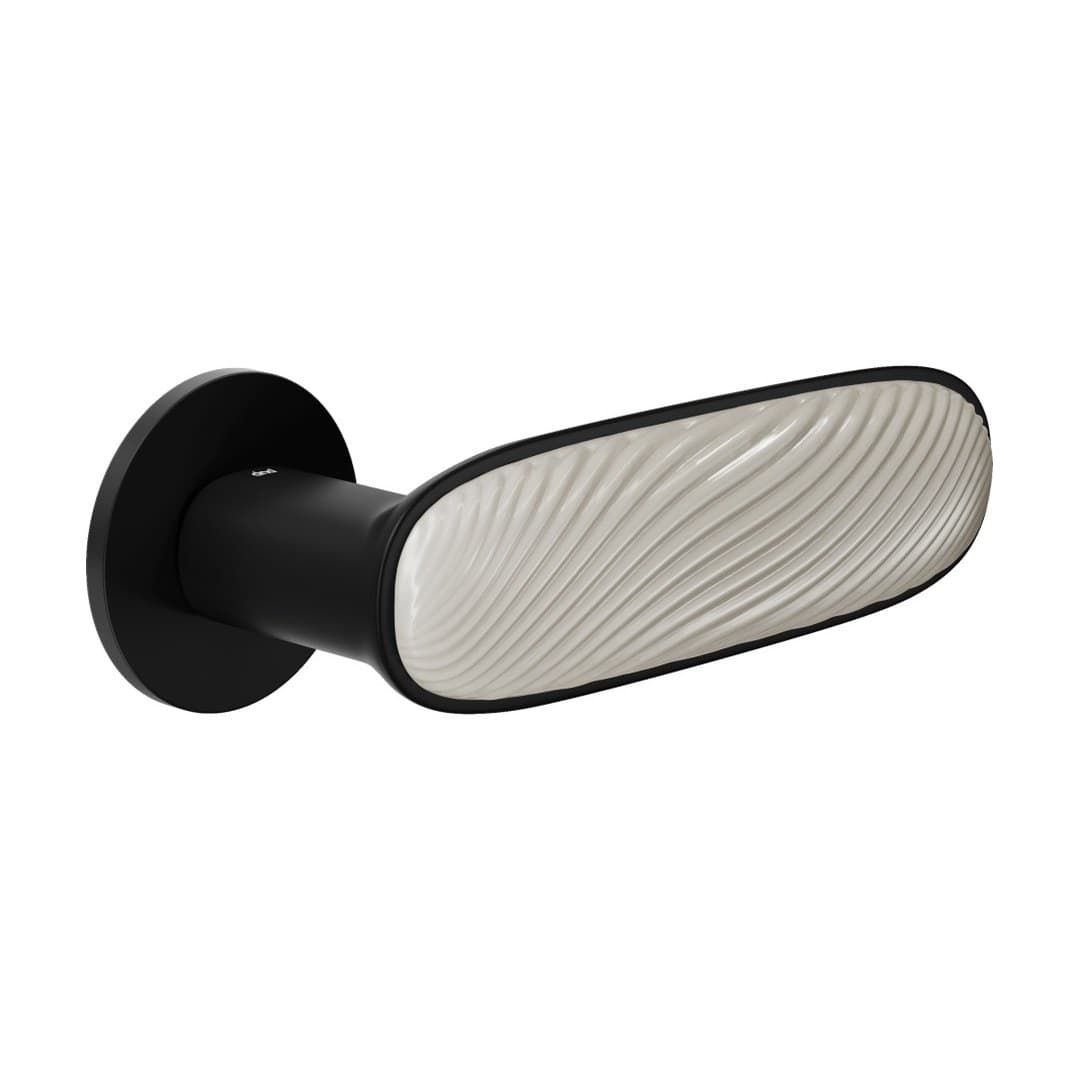 DnD Dune – Πόμολο Πόρτας Ροζέτα – Fine Tonda – Black + sand-white glossy porcelain (DN40-ONO+PSB)