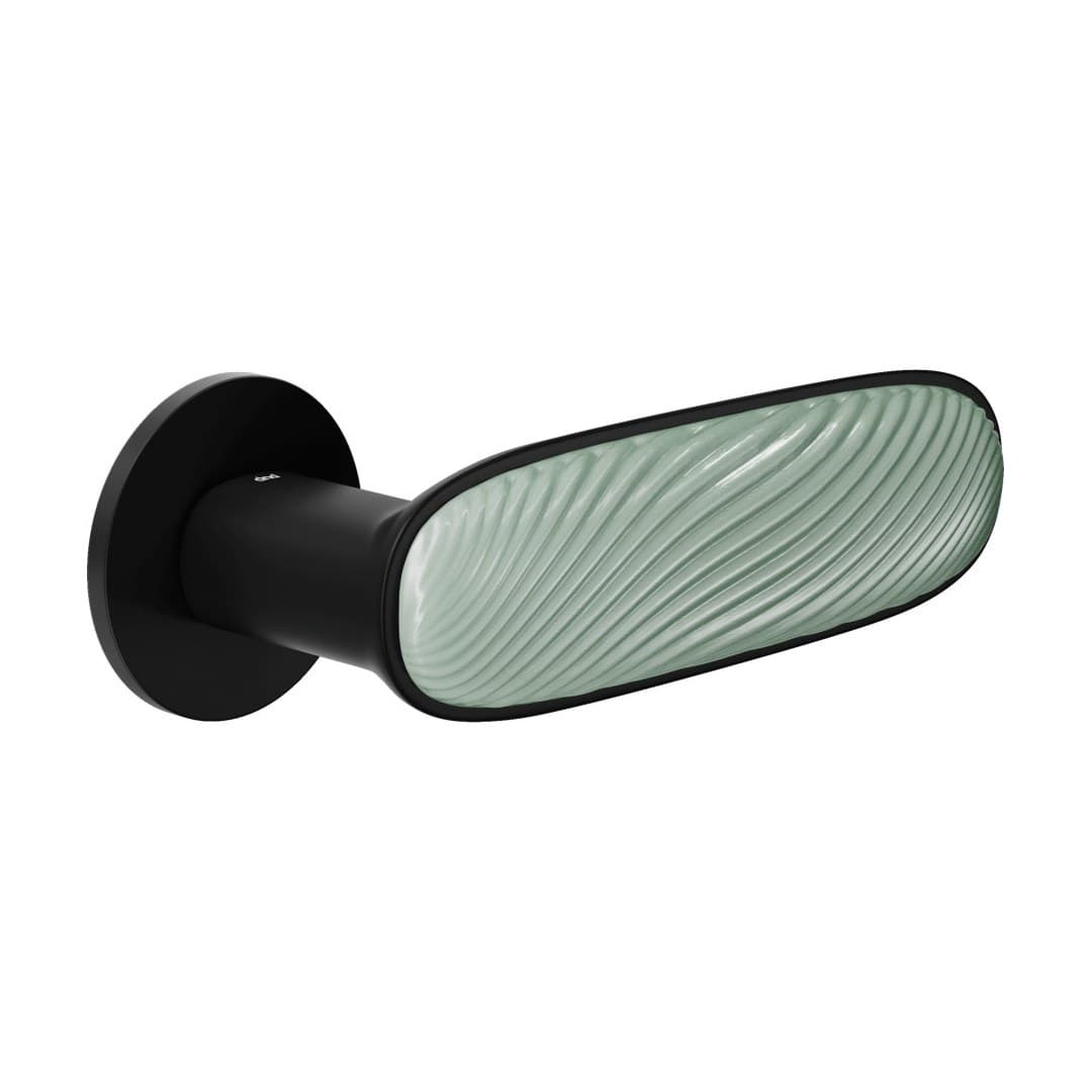 DnD Dune – Πόμολο Πόρτας Ροζέτα – Fine Tonda – Black + mint-green glossy porcelain (DN40-ONO+PSV)