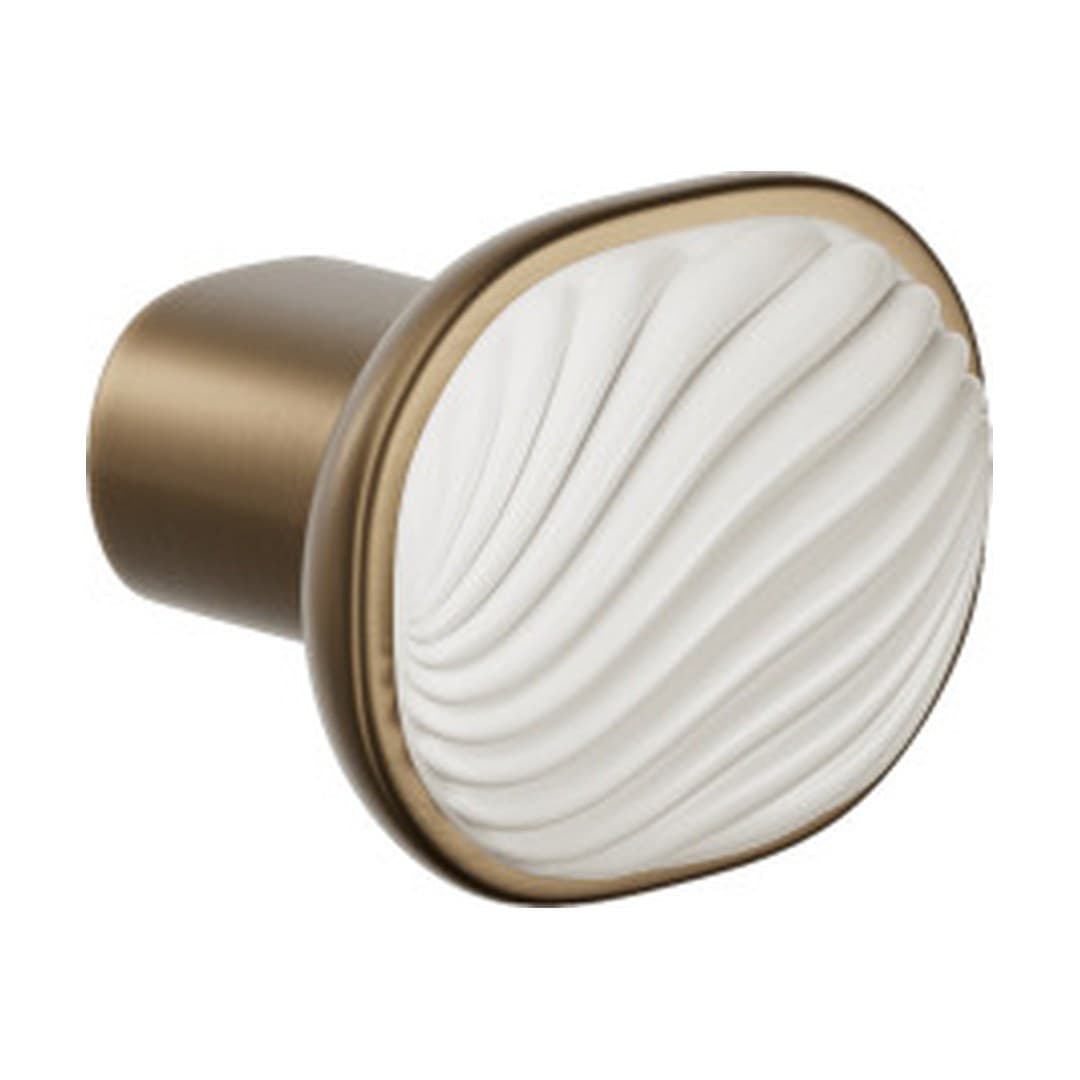 DnD Dune – Πομολάκι Επίπλου – Matt sandblasted bronze + sand-white glossy porcelain (DN70-BSO+PSB)