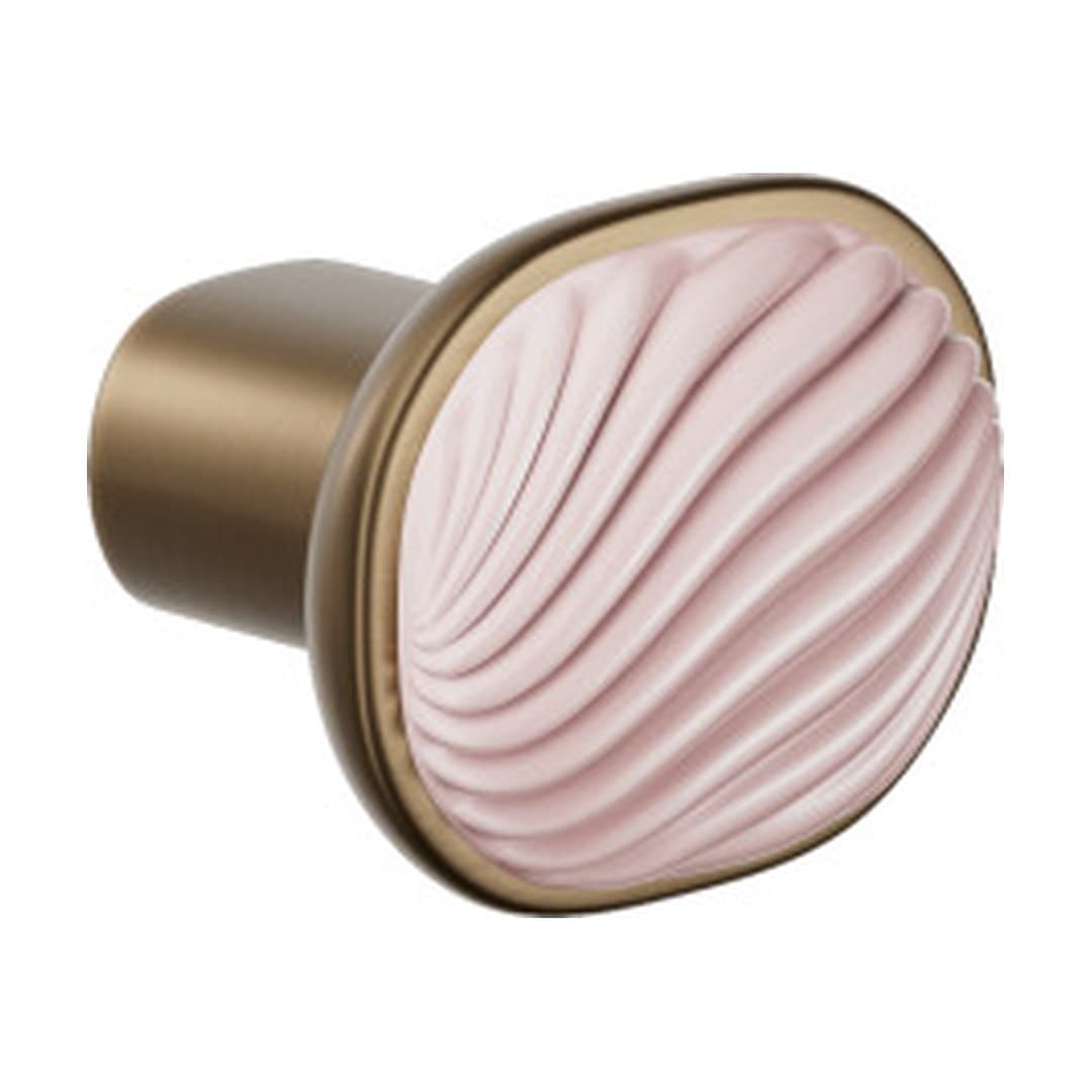 DnD Dune – Πομολάκι Επίπλου – Matt sandblasted bronze + cloud-pink glossy porcelain (DN70-BSO+PSR)