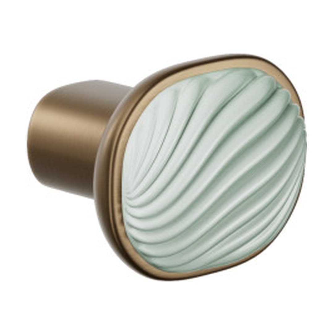 DnD Dune – Πομολάκι Επίπλου – Matt sandblasted bronze + mint-green glossy porcelain (DN70-BSO+PSV)