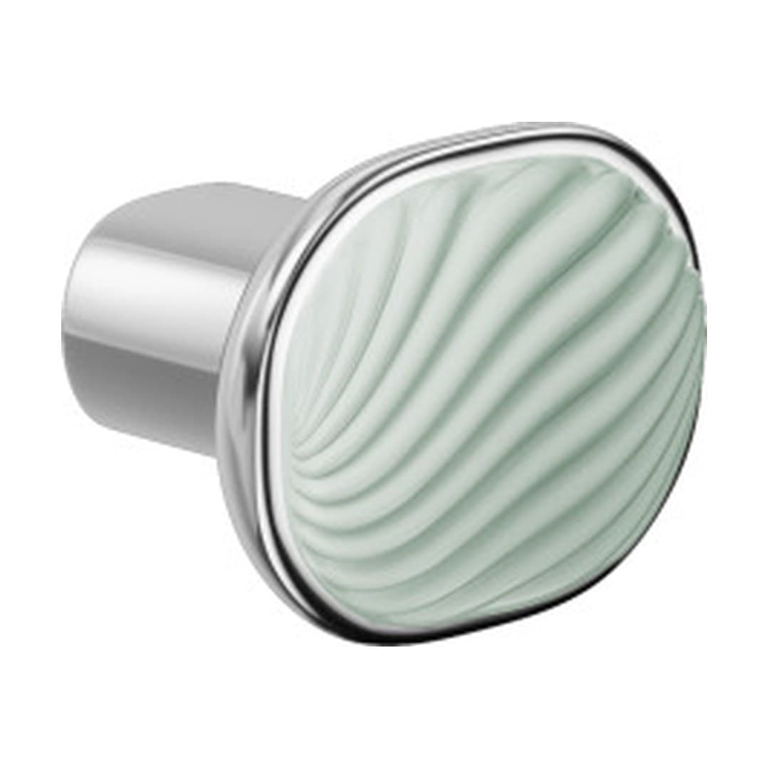 DnD Dune – Πομολάκι Επίπλου – Polished chrome + mint-green glossy porcelain (DN70-OC+PSV)