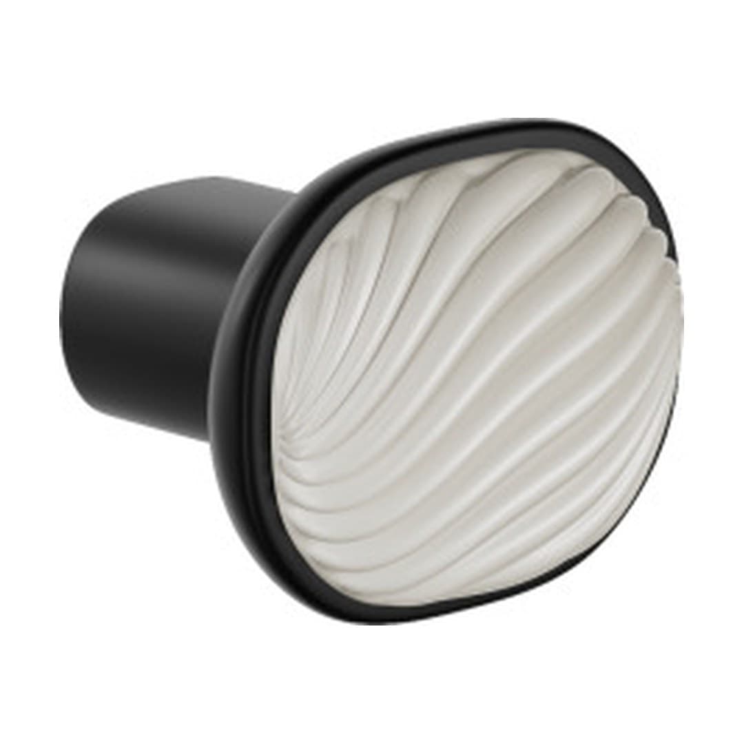 DnD Dune – Πομολάκι Επίπλου – Black + sand-white glossy porcelain (DN70-ONO+PSB)