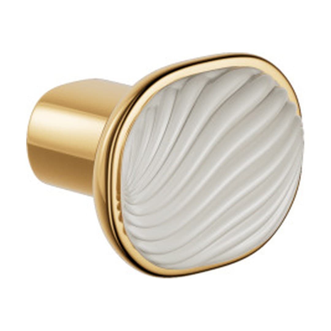 DnD Dune – Πομολάκι Επίπλου – Antique bright gold + sand-white glossy porcelain (DN70-PVD-BG+PSB)