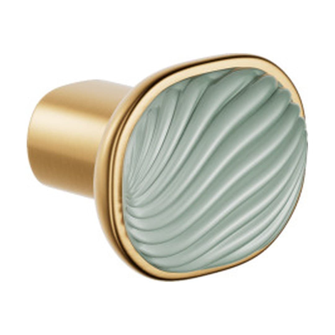 DnD Dune – Πομολάκι Επίπλου – Antique satin gold + mint-green glossy porcelain (DN70-PVD-SG+PSV)
