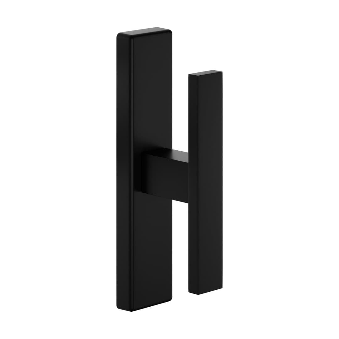 DnD Due – Πόμολο Παραθύρου – Cremonese su placca rettangolare – Black (ED26M-ONO)