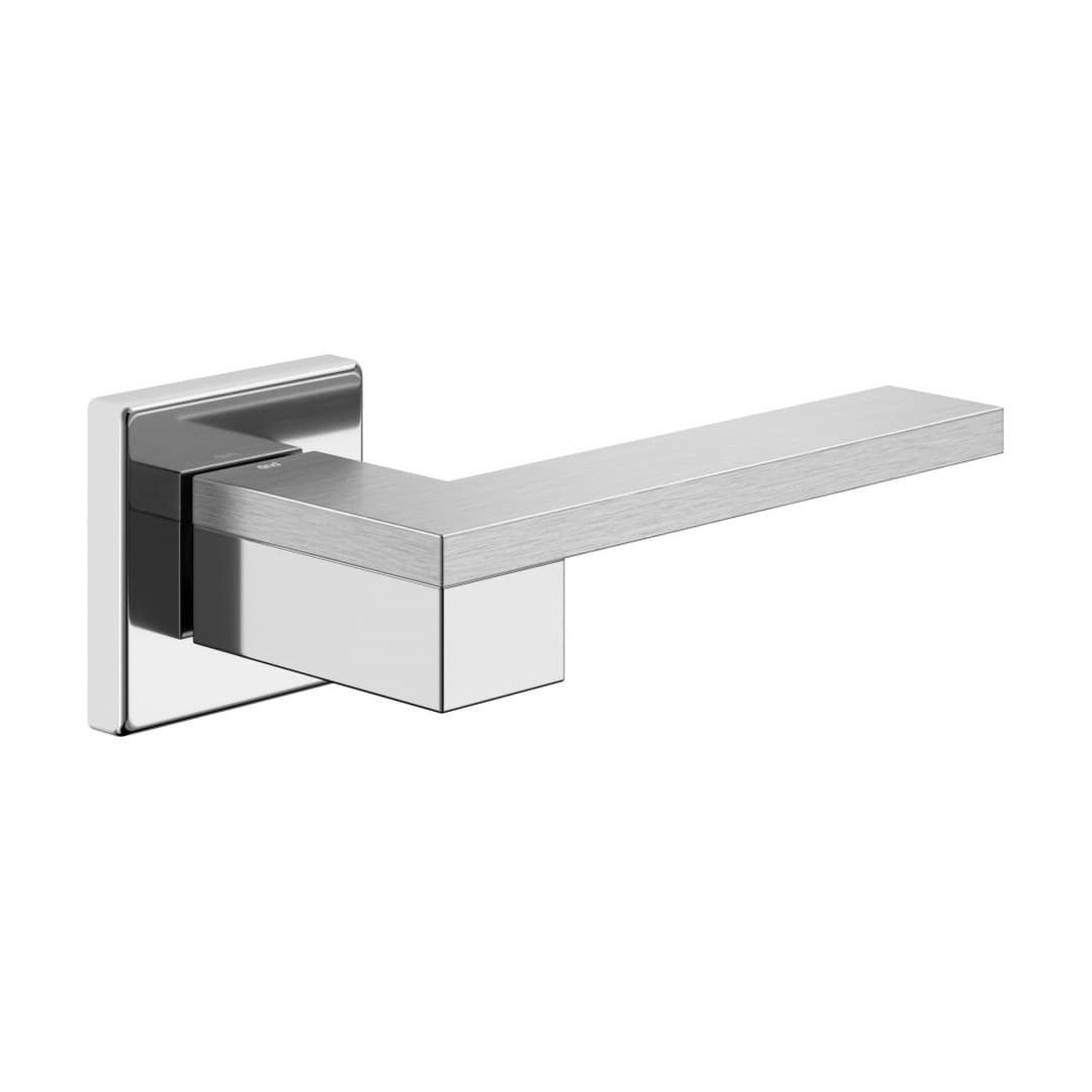 DnD Esa – Πόμολο Πόρτας Ροζέτα – Vis Quadra – Polished chrome - Satin chrome (ES14-CCS)