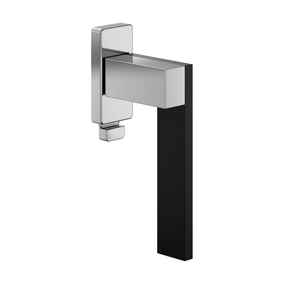 DnD Esa – Πόμολο Παραθύρου – DK VIS TS Rettangolare – Polished chrome + black (ES25TS-CNE)