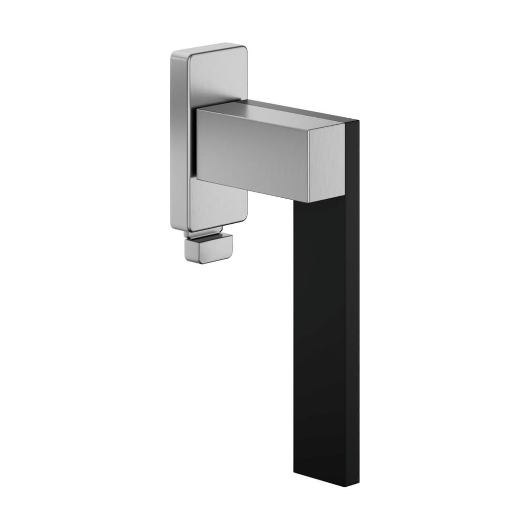 DnD Esa – Πόμολο Παραθύρου – DK VIS TS Rettangolare – Satin chrome + black (ES25TS-SNE)