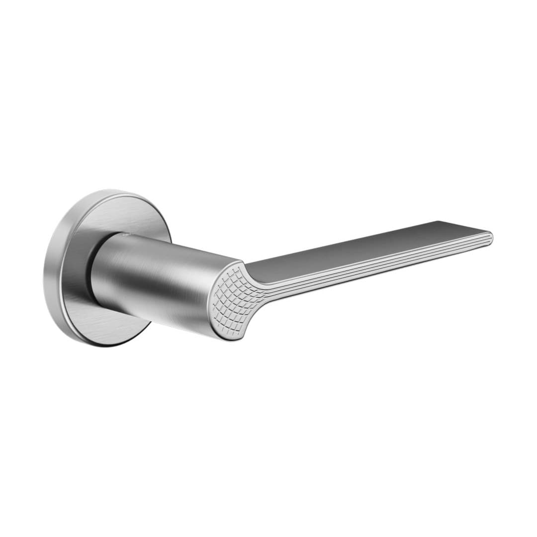 DnD Ginkgo Biloba – Πόμολο Πόρτας Ροζέτα – Vis Tonda – Satin chrome (GB12-OCS)