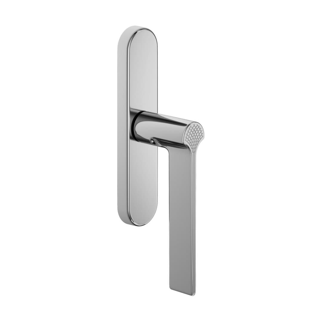 DnD Ginkgo Biloba – Πόμολο Παραθύρου – Cremonese su placca ovale – Polished chrome (GB21M-OC)