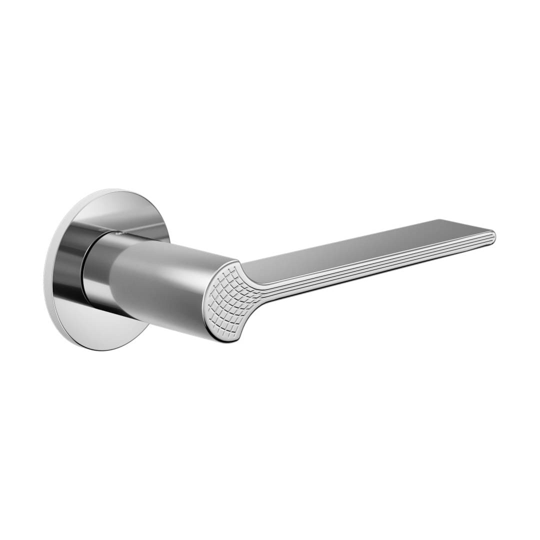 DnD Ginkgo Biloba – Πόμολο Πόρτας Ροζέτα – Fine Tonda – Polished chrome (GB40-OC)