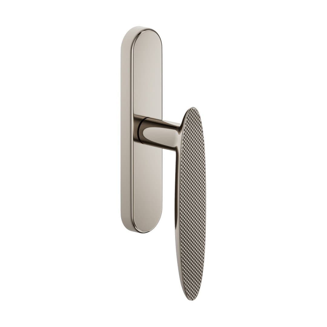 DnD Ellipse Brilliant – Πόμολο Παραθύρου – Cremonese su placca ovale – Bright nickel (IB20C-PVN)
