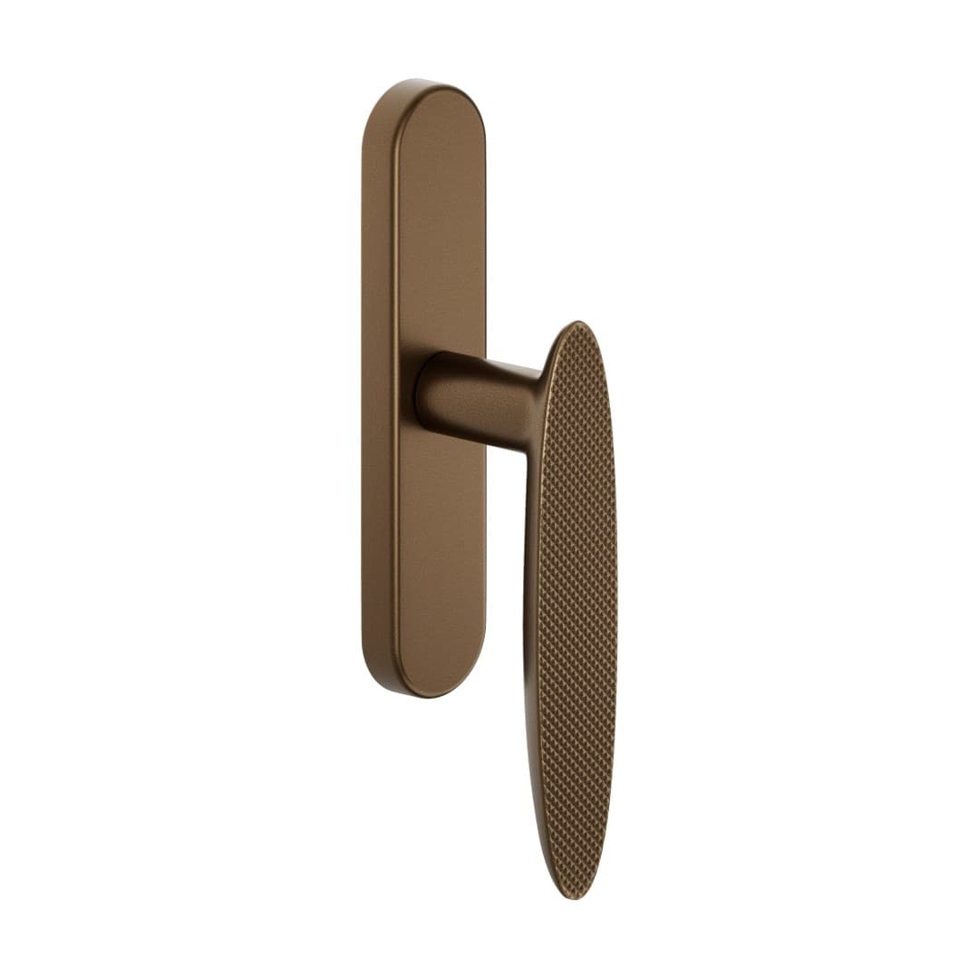 DnD Ellipse Brilliant – Πόμολο Παραθύρου – Martellina su placca ovale – Matt sandblasted bronze (IB21M-BSO)