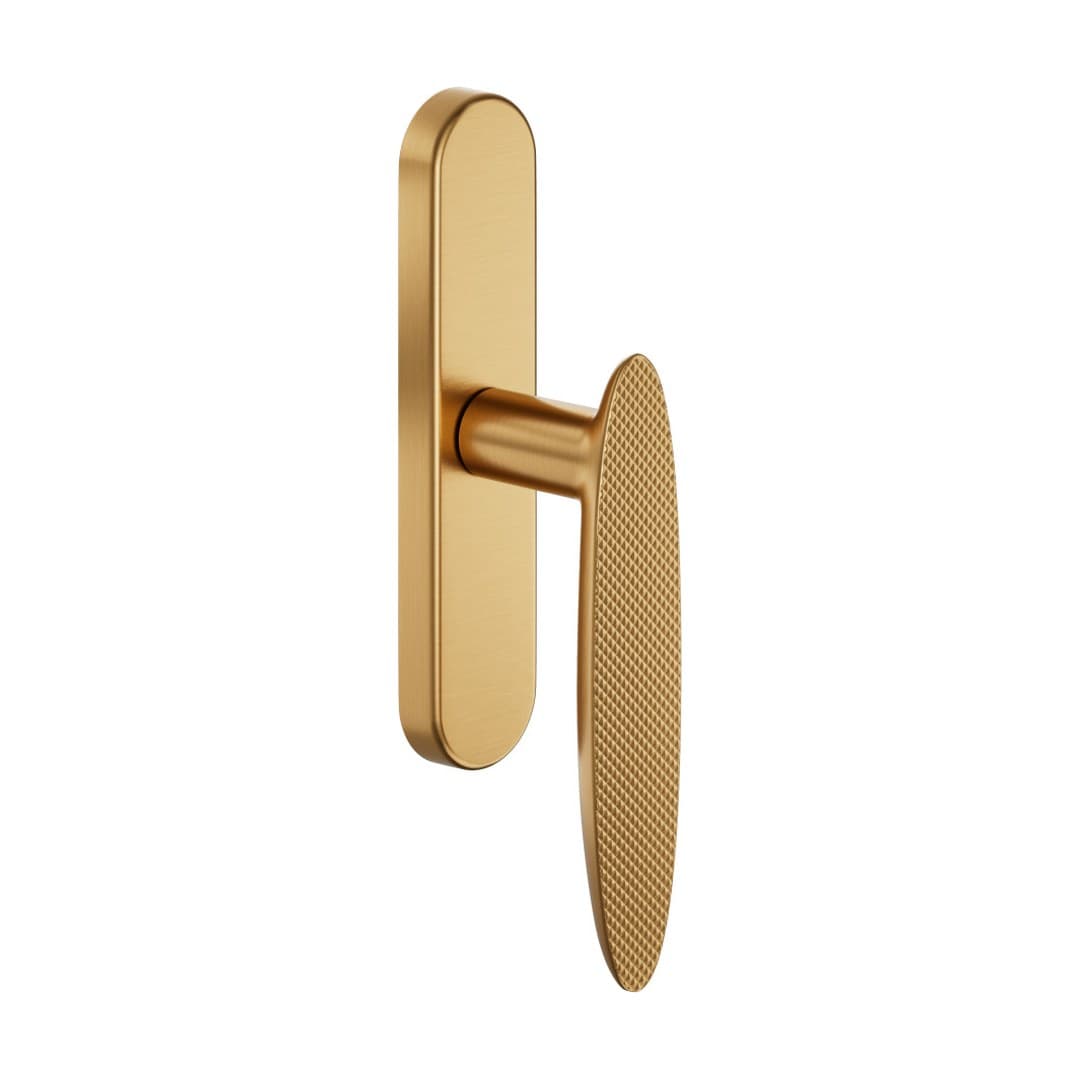 DnD Ellipse Brilliant – Πόμολο Παραθύρου – Martellina su placca ovale – Antique satin gold (IB21M-PVD-SG)