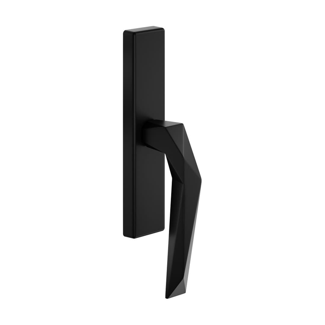 DnD Luxury 02 – Πόμολο Παραθύρου – Cremonese su placca rettangolare – Black (LU24M-ONO)
