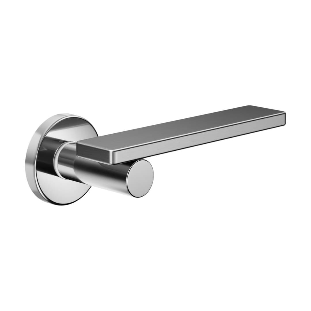 DnD Minima – Πόμολο Πόρτας Ροζέτα – Vis Tonda – Polished chrome + Satin chrome (MN12-ZCCS)