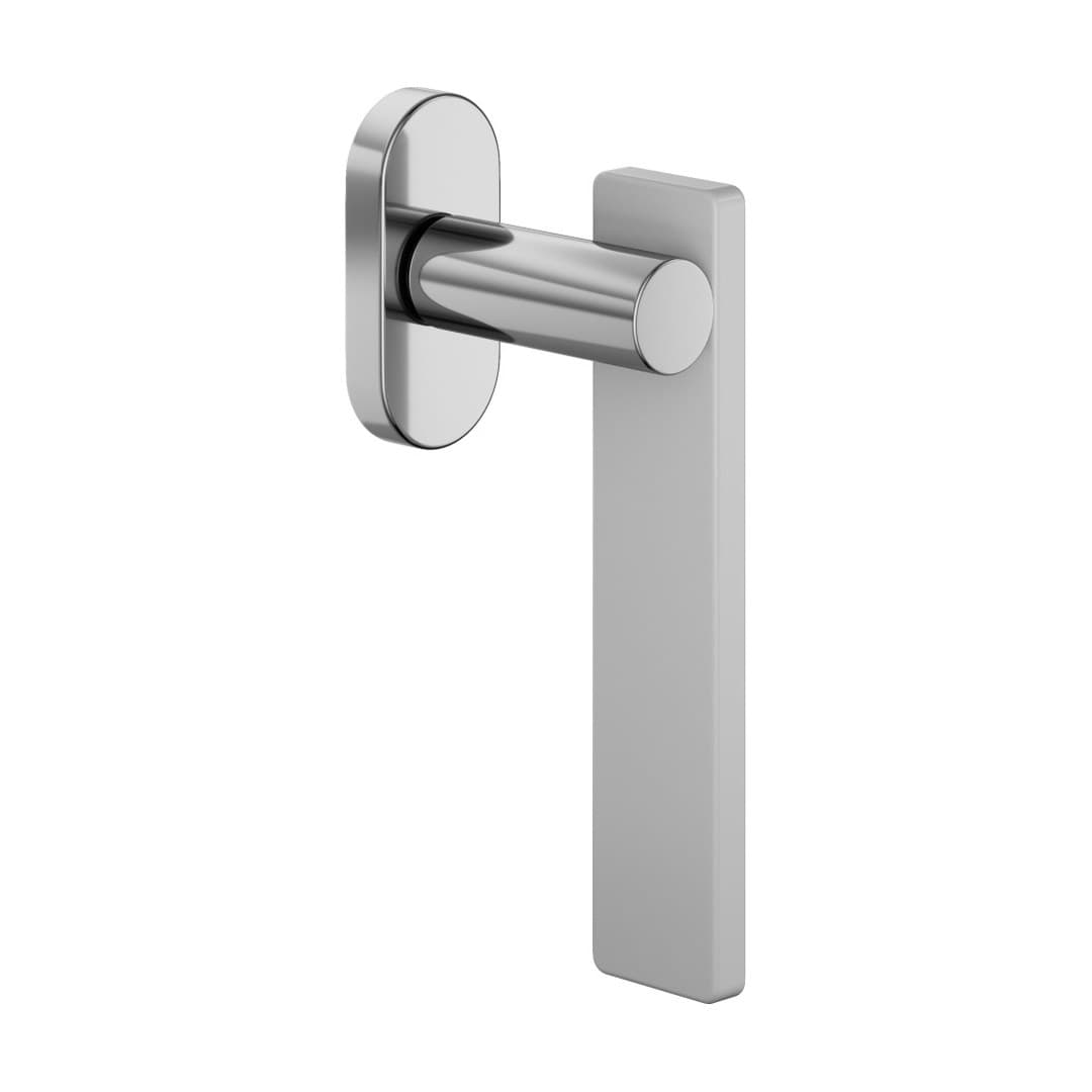 DnD Minima – Πόμολο Παραθύρου – DK VIS Ovale – Polished chrome + White (MN22V-ZCBI)