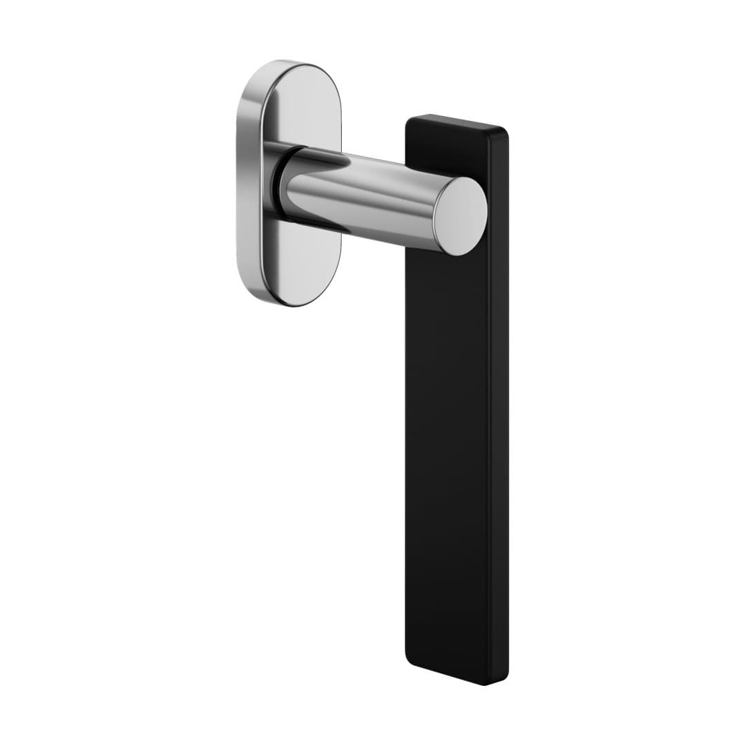 DnD Minima – Πόμολο Παραθύρου – DK VIS Ovale – Polished chrome + Black (MN22V-ZCNE)