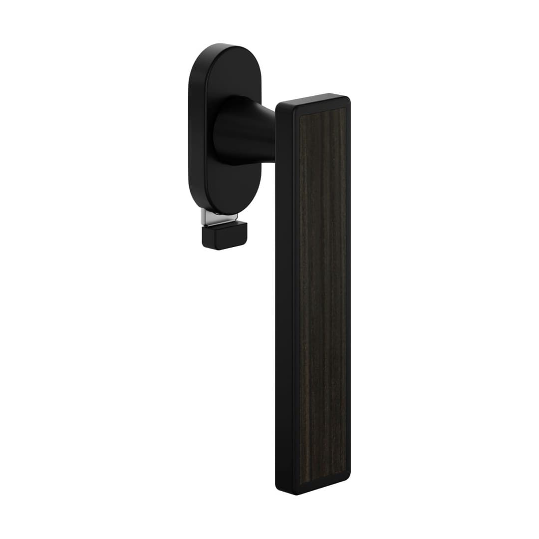 DnD Sochic L – Πόμολο Παραθύρου – DK VIS TS Ovale – Black + dark Rosewood insert (SL22TS-NPL)