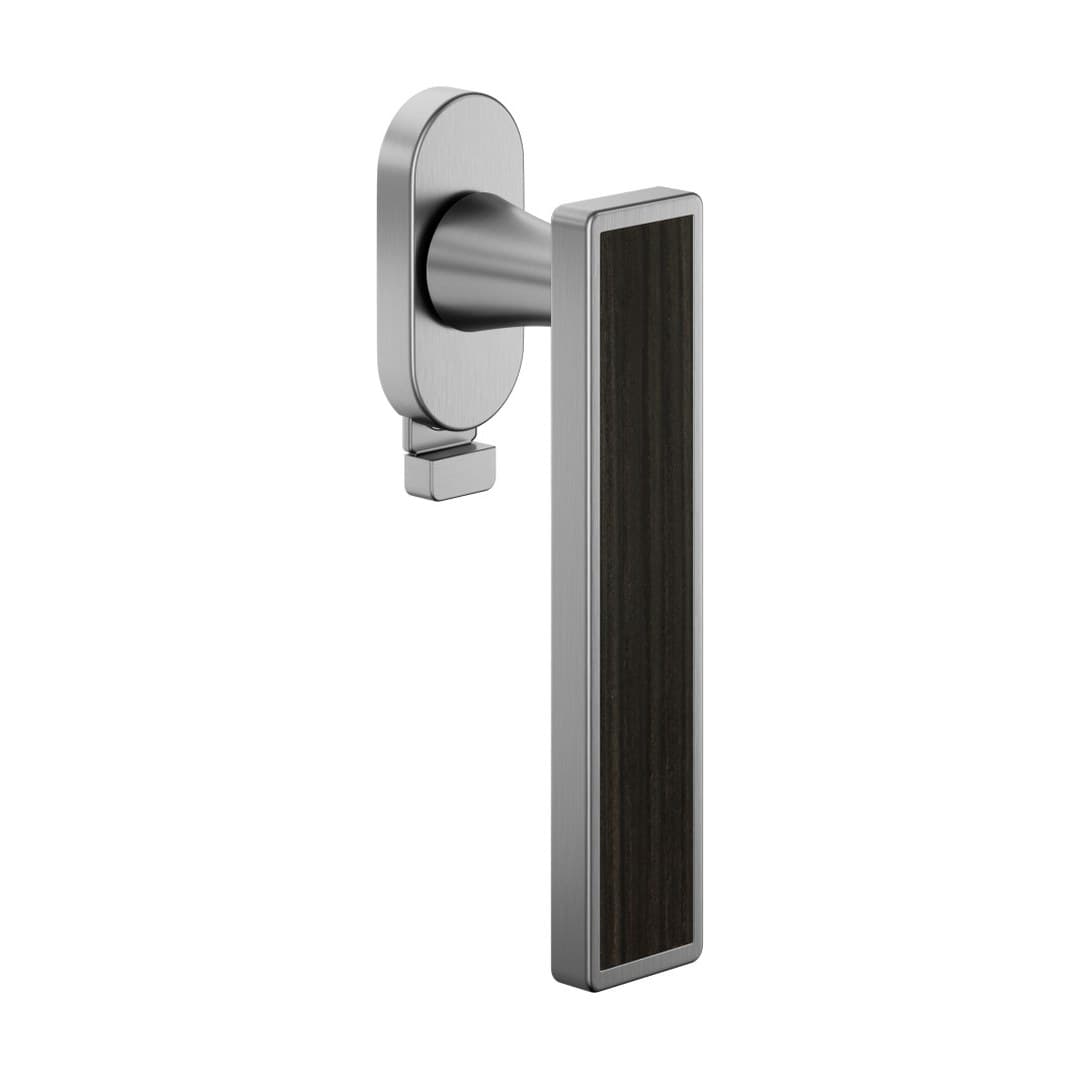 DnD Sochic L – Πόμολο Παραθύρου – DK VIS TS Ovale – Satin chrome + dark Rosewood insert (SL22TS-SPL)