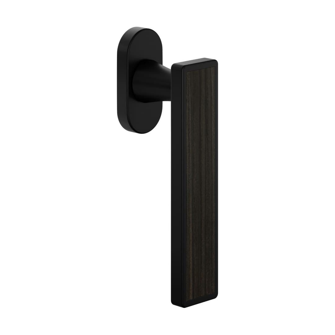 DnD Sochic L – Πόμολο Παραθύρου – DK VIS Ovale – Black + dark Rosewood insert (SL22V-NPL)