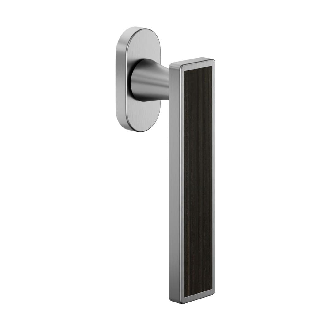 DnD Sochic L – Πόμολο Παραθύρου – DK VIS Ovale – Satin chrome + dark Rosewood insert (SL22V-SPL)