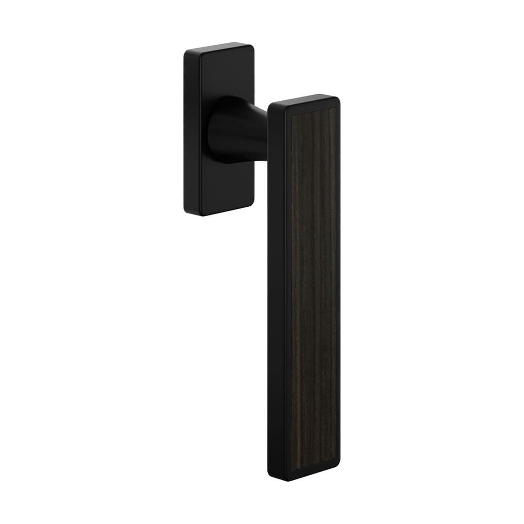 DnD Sochic L 02 – Πόμολο Παραθύρου – DK VIS Rettangolare – Black + dark Rosewood insert (SL25V-NPL)